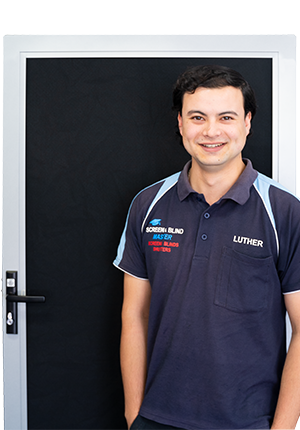 Luther owner of Screen & Blind Master, local Prowler Proof security screen installer