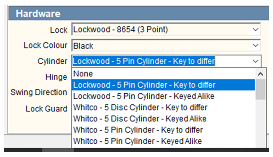 Key to Differ Options on Cylinders Now Available
