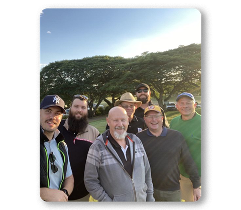 Barry from My Security Company with a number of other Prowler Proof dealers playing golf